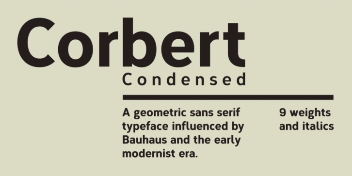 Corbert Condensed font preview