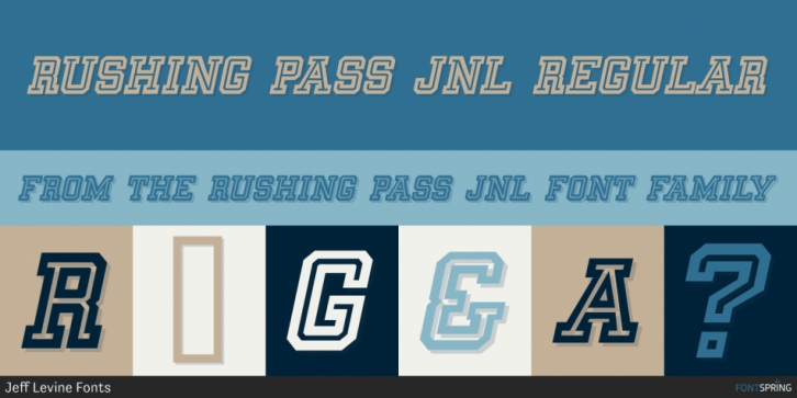 Rushing Pass JNL font preview