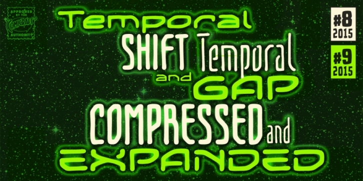 Temporal Gap & Shift Expanded font preview