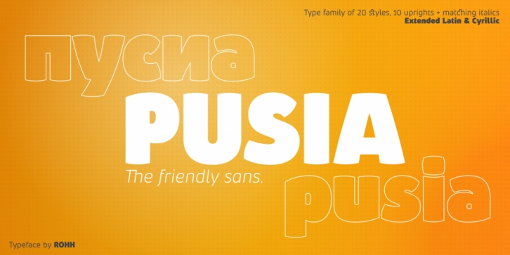 Pusia font preview