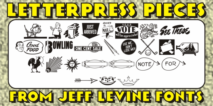 Letterpress Pieces JNL font preview