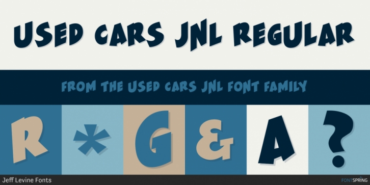 Used Cars JNL font preview