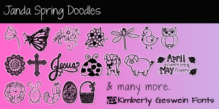 Janda Spring Doodles font preview