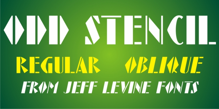 Odd Stencil JNL font preview
