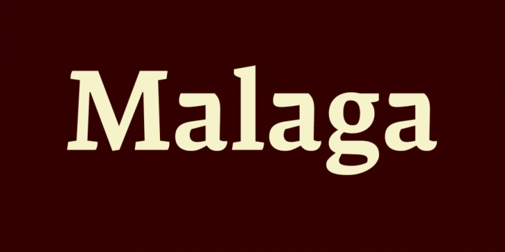 Malaga font preview