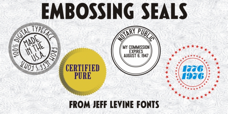 Embossing Seals JNL font preview