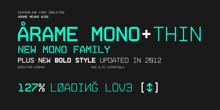 0Arame Mono font preview