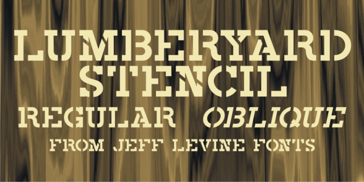 Lumberyard Stencil JNL font preview