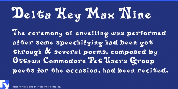 Delta Hey Max Nine font preview