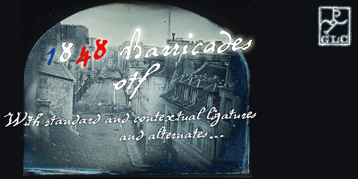 1848 Barricades font preview