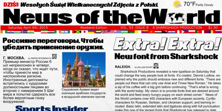 News Of The World font preview