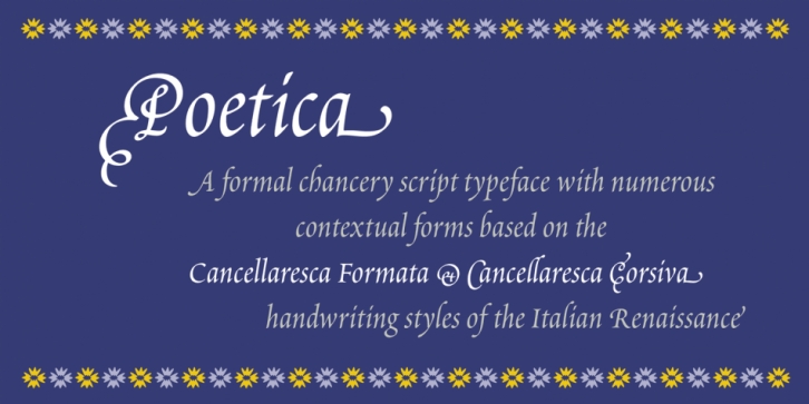 Poetica Std font preview