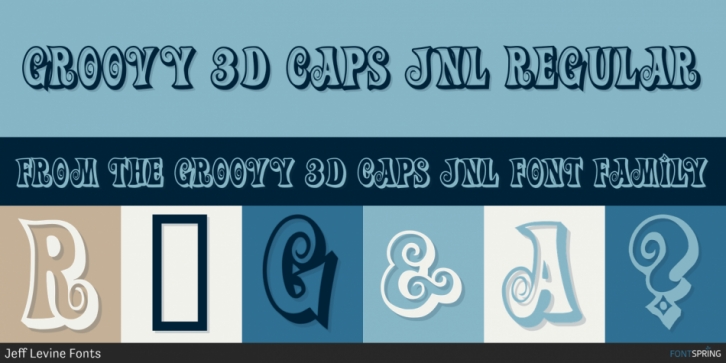 Groovy 3D Caps JNL font preview