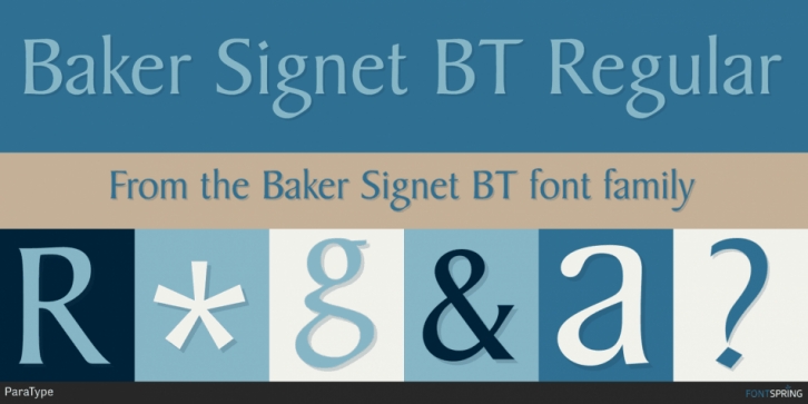 Baker Signet BT font preview