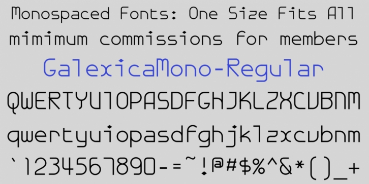 Galexica font preview