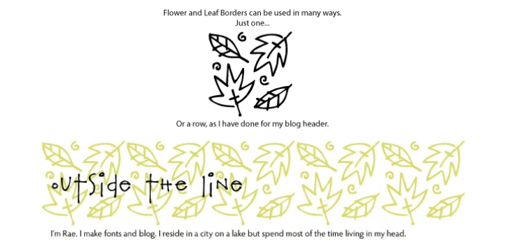 Flower and Leaf Borders font preview
