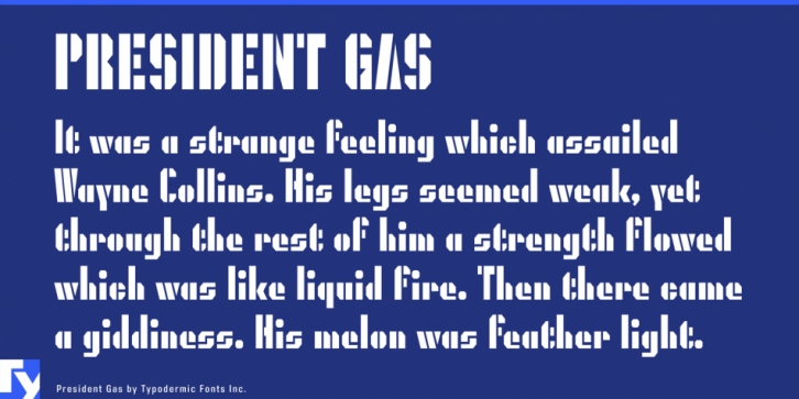 President Gas font preview