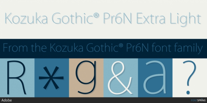 Kozuka Gothic Pr6N font preview