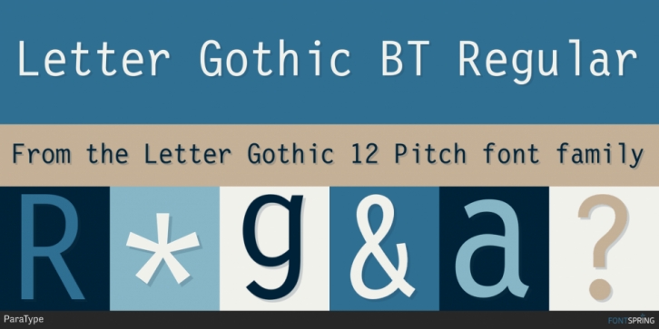 Letter Gothic 12 Pitch font preview