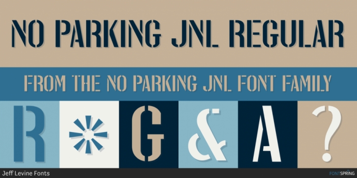 No Parking JNL font preview