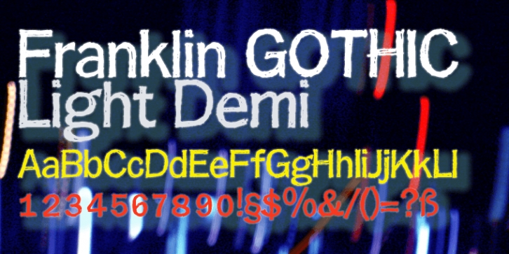 Franklin Gothic Hand Light font preview
