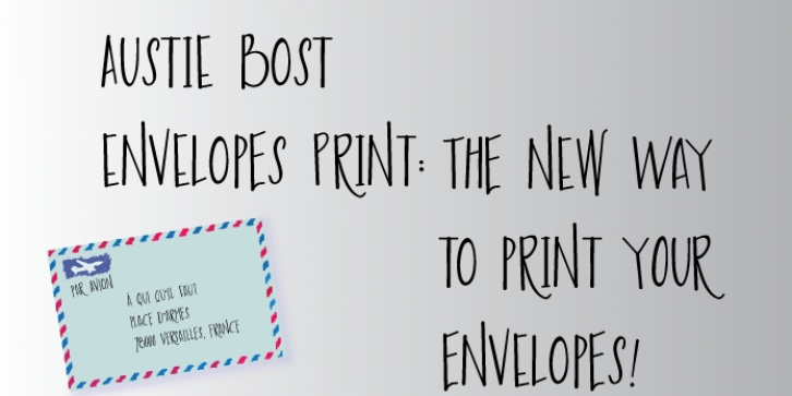 Austie Bost Envelopes Print font preview