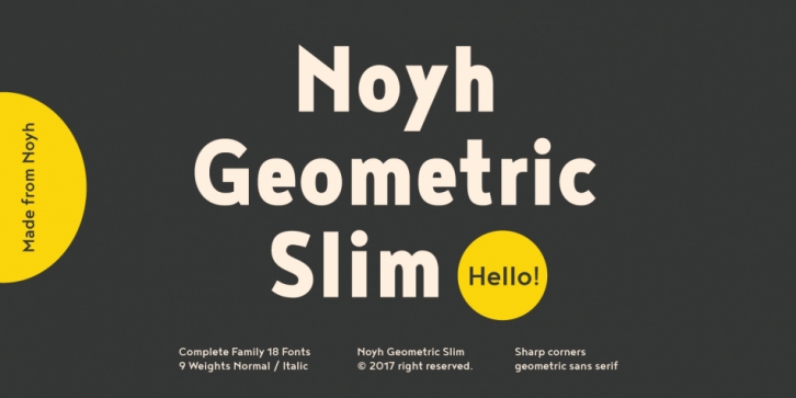 Noyh Geometric Slim font preview
