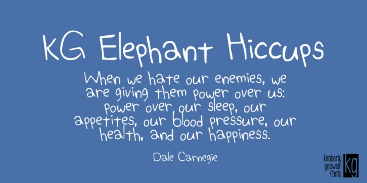 KG Elephant Hiccups font preview