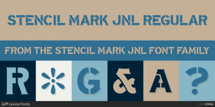 Stencil Mark JNL font preview
