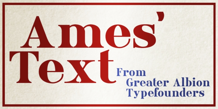 Ames' Text font preview
