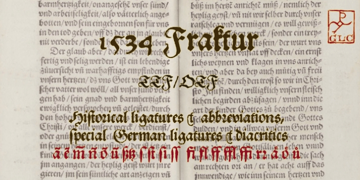 1534 Fraktur font preview