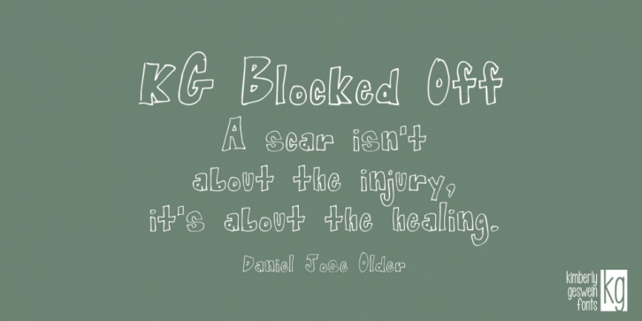 KG Blocked Off font preview