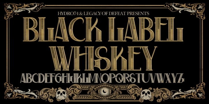 Black Label Whiskey font preview