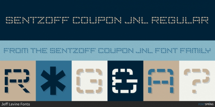 Sentzoff Coupon JNL font preview