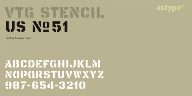 Vtg Stencil US No.51 font preview