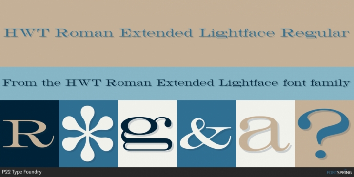 HWT Roman Extended Lightface font preview
