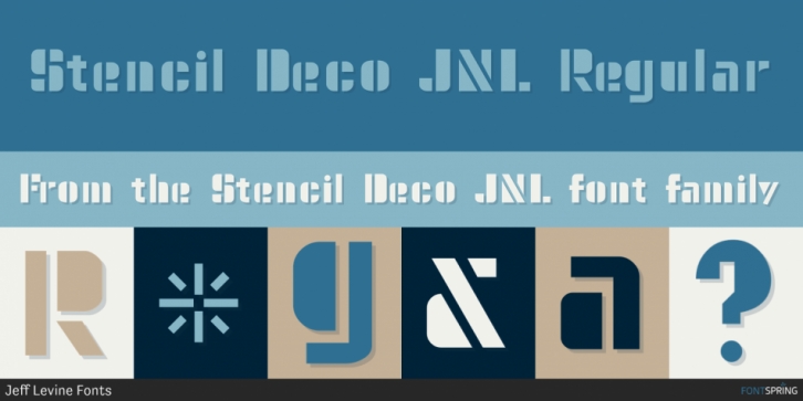 Stencil Deco JNL font preview