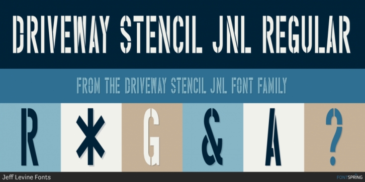 Driveway Stencil JNL font preview