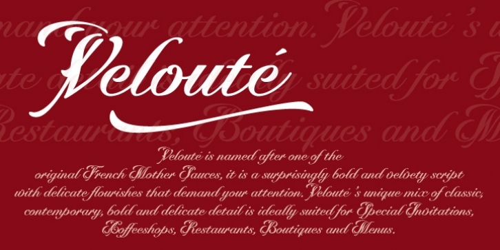 Veloute font preview