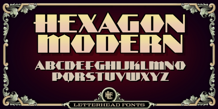 LHF Hexagon Modern font preview