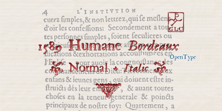 1589 Humane Bordeaux font preview