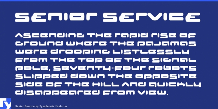 Senior Service font preview