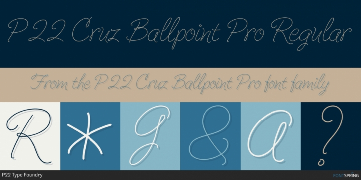 P22 Cruz Ballpoint Pro font preview