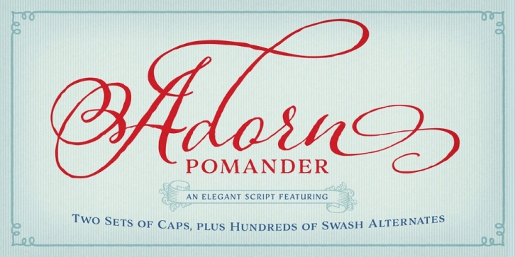 Adorn Pomander font preview