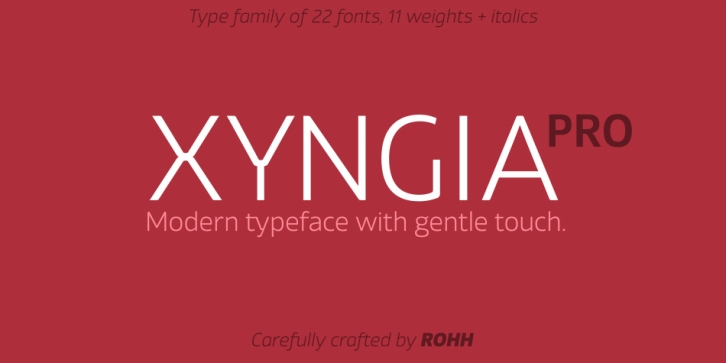 Xyngia font preview