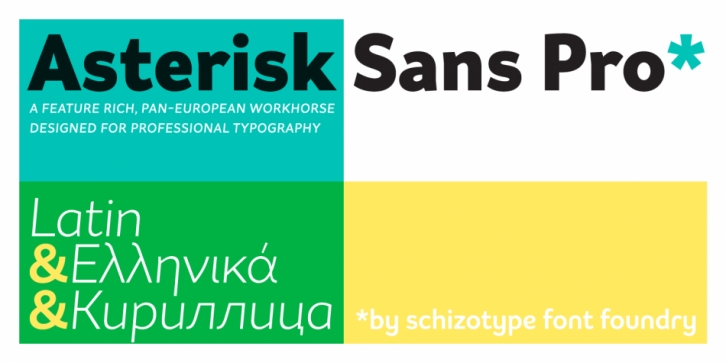 Asterisk Sans Pro font preview