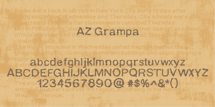 AZ Grampa font preview
