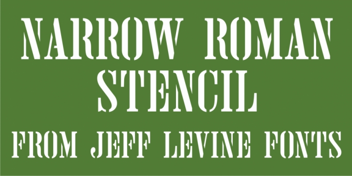 Narrow Roman Stencil JNL font preview