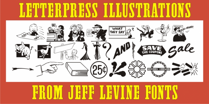 Letterpress Illustrations JNL font preview