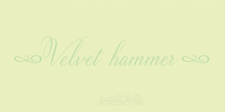 Velvet Hammer font preview